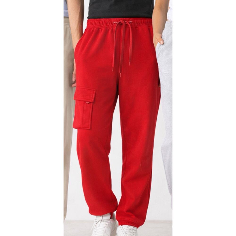 Vintage Sun Apparel Sweatpants Mens L Red Fleece Jogger Retro Athletic USA